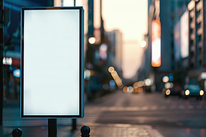 Blank white billboard in the city center, a Photo by AlyaAnd
