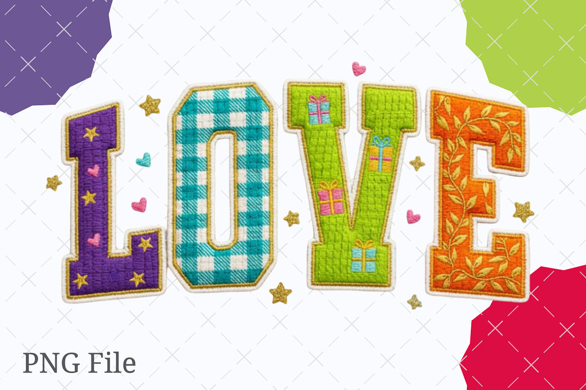 Pink Loved Crochet Varsity Png,Valen, an Illustration by designcity5 (Photo 3 of 8)