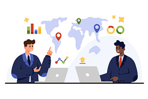 Business Meeting Negotiation with, a Person Illustration by Flashvector