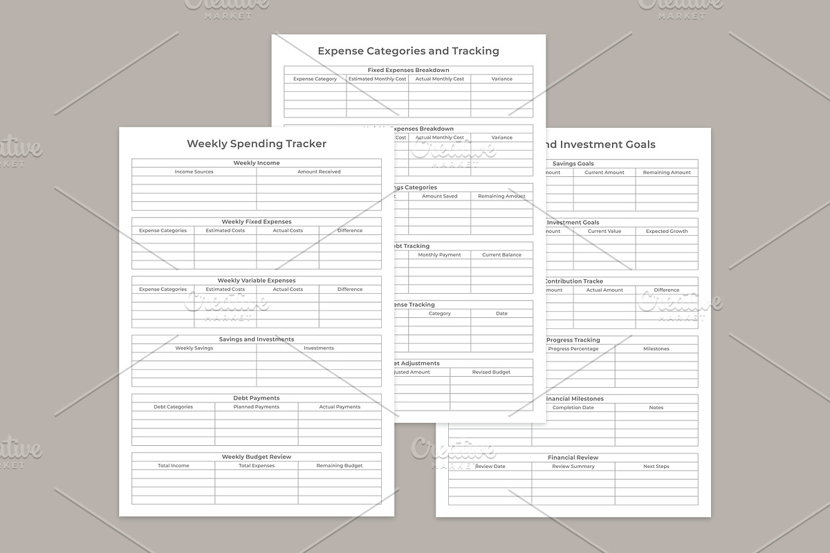 Budget Planner Pages Set V-02, a Stationery Template by shahsoft (Photo 3 of 3)