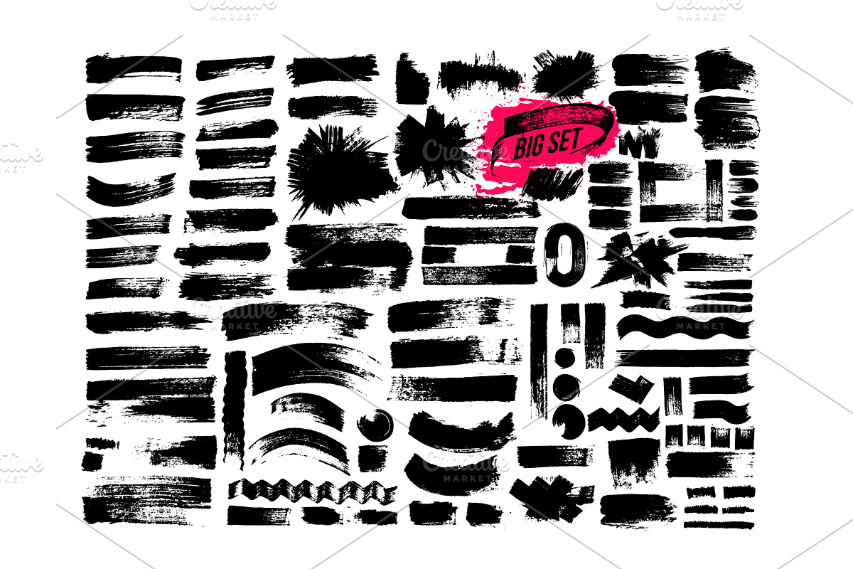 Big collection of brush strokes., a Brush Add-On by Vector photo shop (Photo 1 of 7)