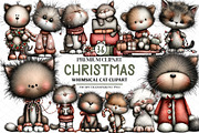 Whimsical Christmas Cat Clipart, an Animal Illustration by cherrydesign (Thumbnail 1 of 4)