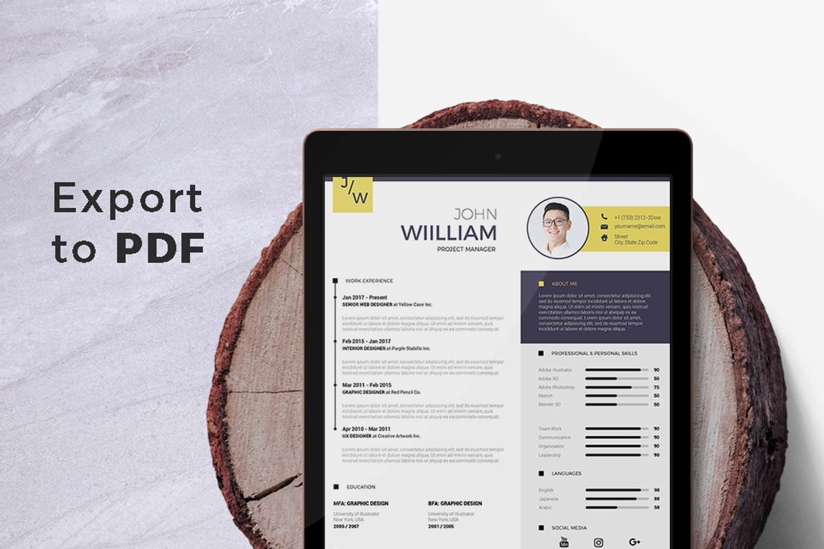 Creative Resume & CV Template, a Resume Template by Hito Graphic (Photo 7 of 8)