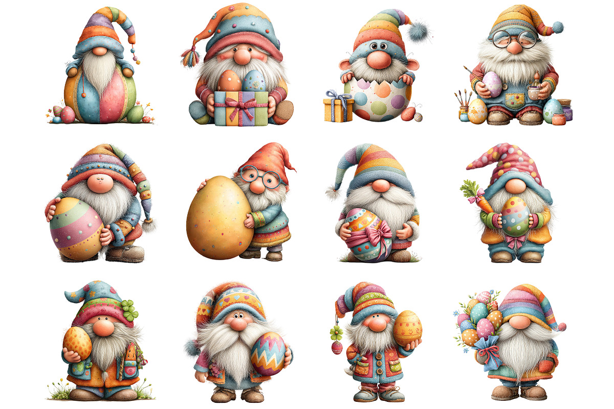 Easter Gnome Egg Clipart, an Illustration by DreamArtGraphic (Photo 4 of 4)