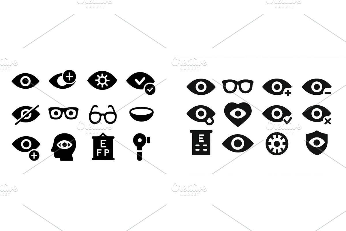 Icons representing vision concepts, a Healthcare Illustration by ZinetroN