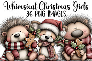 Whimsical Christmas Girls Clipart, an Illustration by DreamArtGraphic (Thumbnail 1 of 5)