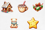 Watercolor Christmas Cookie Clipart, an Illustration by CrexoraLab (Thumbnail 4 of 5)