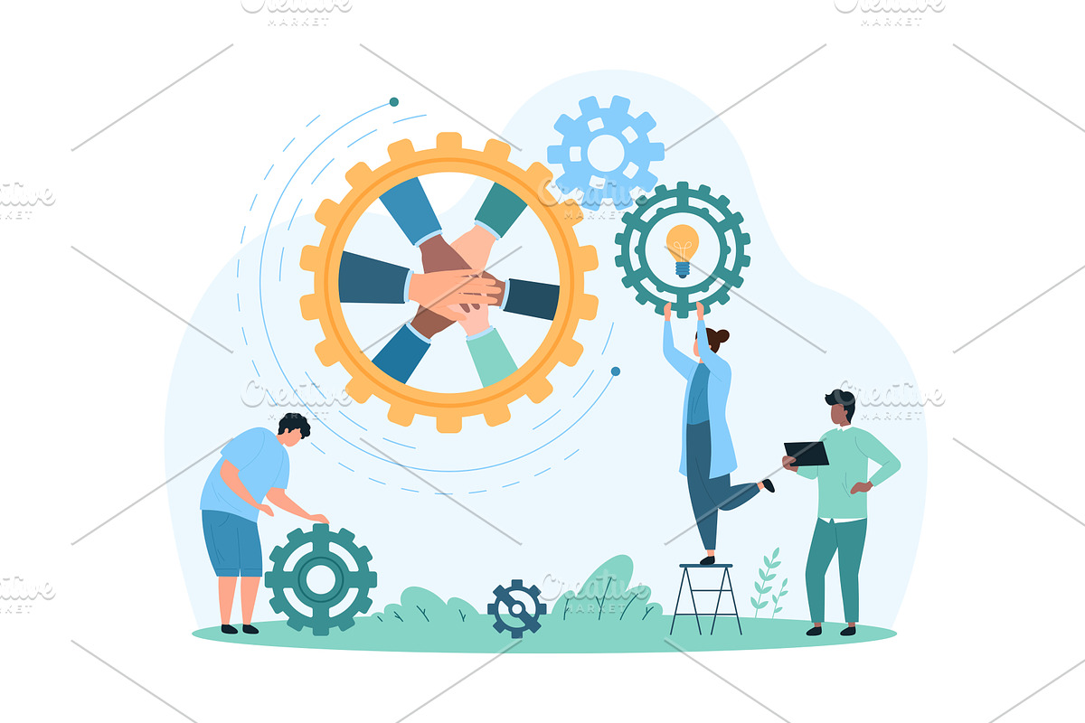 Effective & strong dedicated team, a Person Illustration by Flashvector