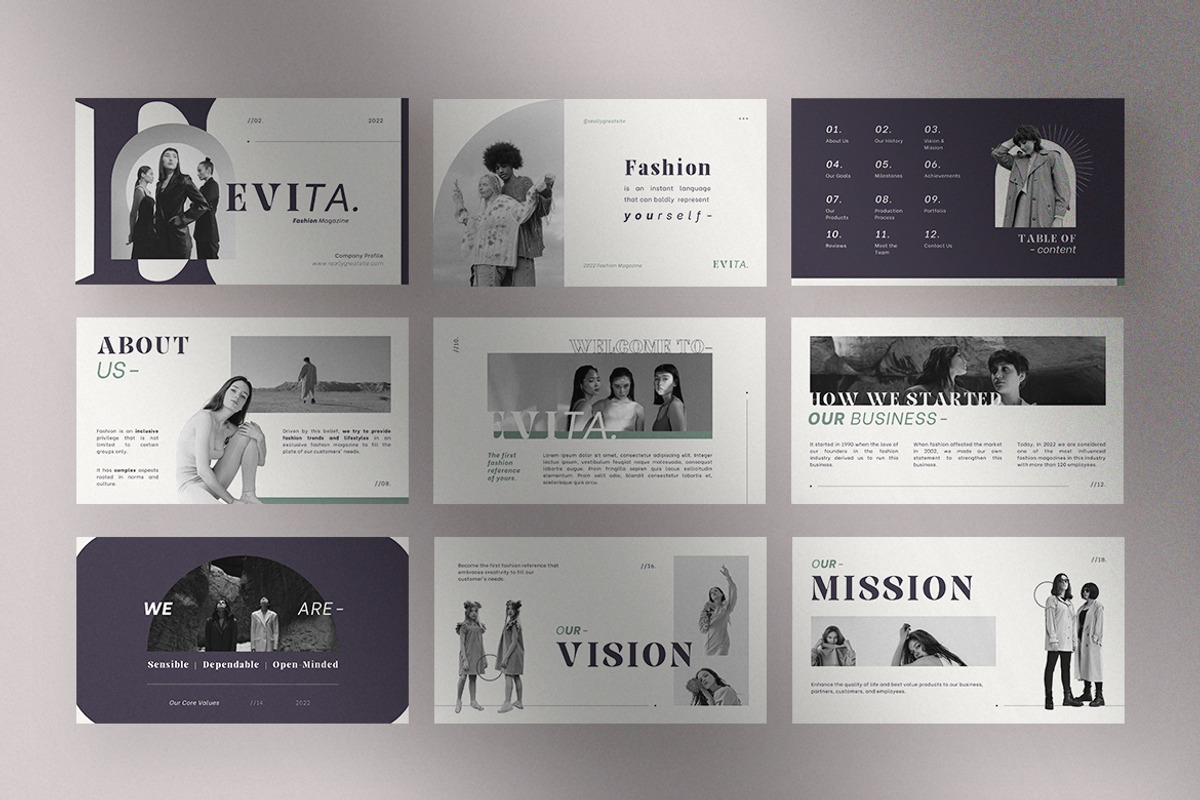 Evita Fashion Magazine Presentation, a Presentation Template by peterdraw (Photo 4 of 8)