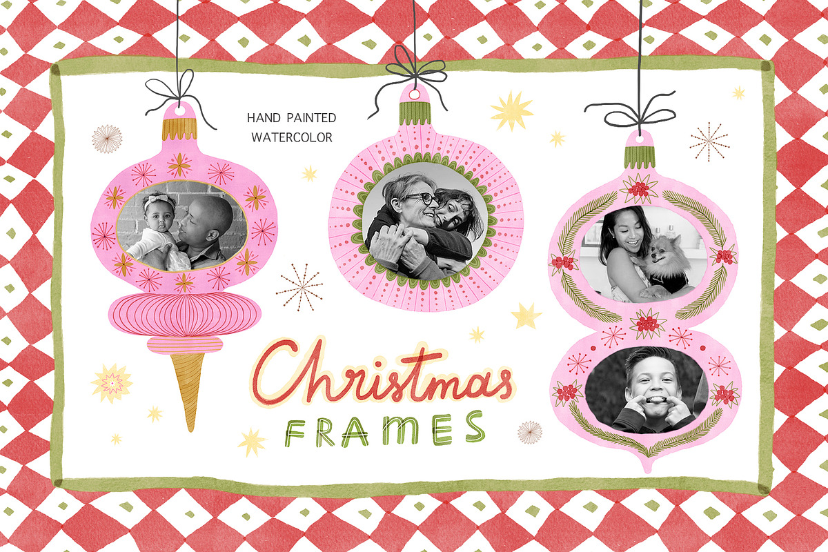 Watercolor Christmas Frames, an Object Graphic by Annakniaz (Photo 1 of 15)