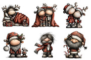 Whimsical Santa & Reindeer Clipart, an Illustration by Daily.Designs (Thumbnail 3 of 5)