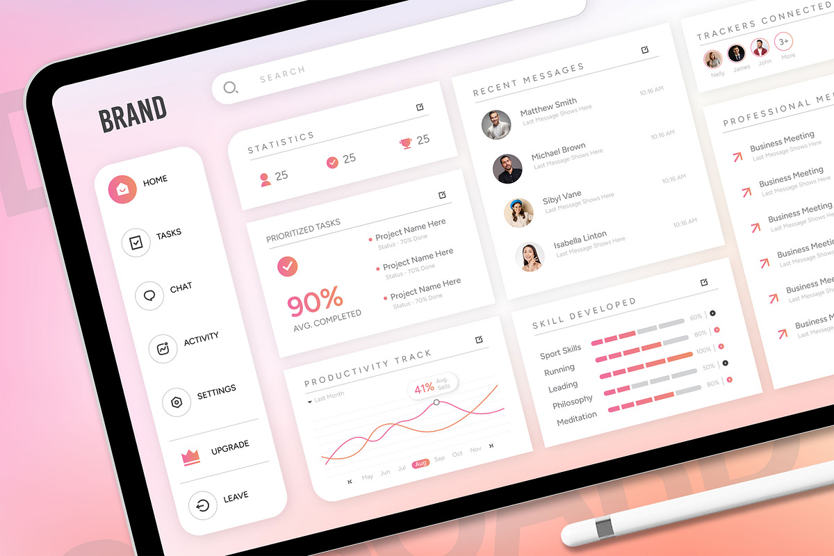 Professional Dashboard UI, an UI Kit Template by CreativeShaper (Photo 1 of 2)