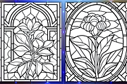 Stained Glass Autumn Coloring Pages, a Seasonal Illustration by Coco Bloom (Thumbnail 2 of 6)