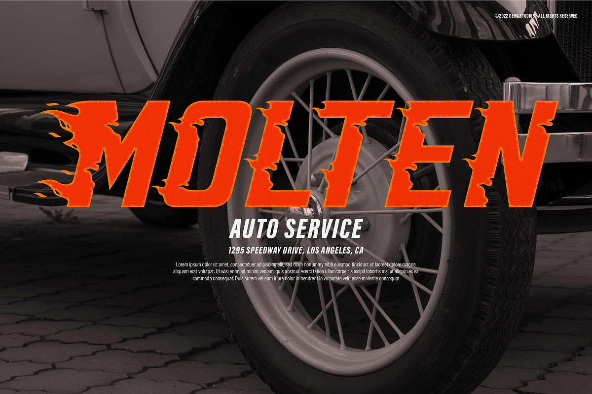 Heat Road | Racing Fire Font, a Font by Denustudios (Photo 8 of 12)