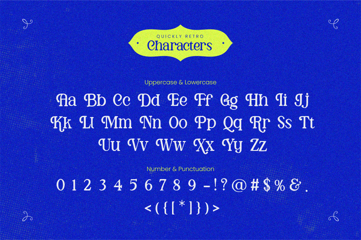 Quickly Retro - Classic Elegant, a Serif Font by Pandeka Studio (Photo 9 of 9)