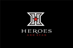 Letter Initial H & Star Logo Design