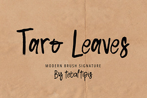 Taro Leaves - Brush Signature, a Handwritten Font by tebaltipislab