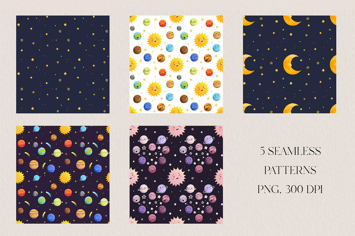 Solar system. Cute Planets Clipart, a Decorative Illustration by LukaJreym (Photo 7 of 12)