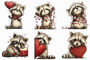 Valentine's Whimsical Raccoon Clipar, an Illustration by Libby Wishes (Thumbnail 5 of 7)