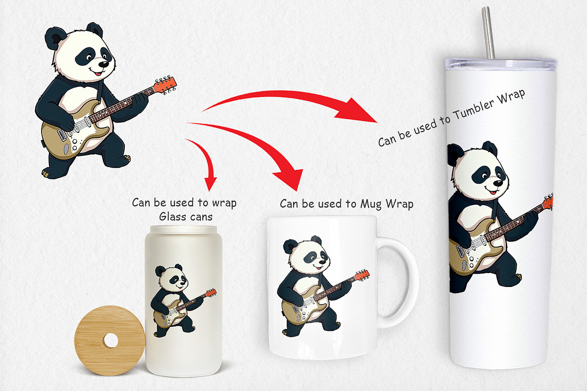 Guitar Panda Clipart, a Graphic by Artnoy (Photo 4 of 5)
