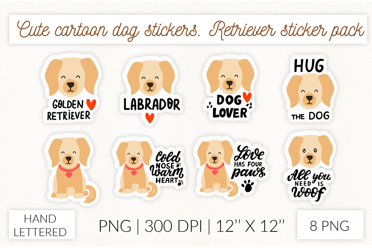 Cute dog stickers. Puppy Christmas, an Object Graphic by Let's Art (Photo 4 of 24)