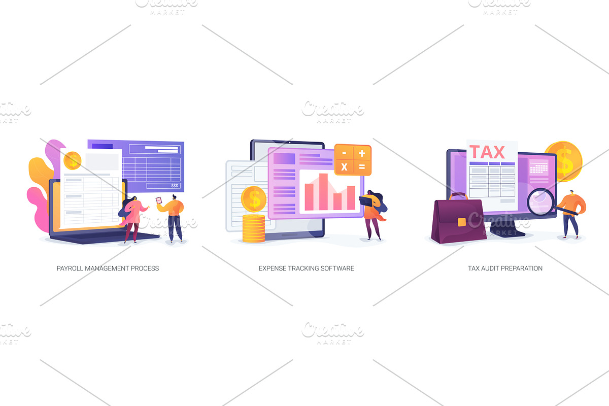 Payroll, Budgeting, Tax Prep, a Finance Illustration by Visual Generation