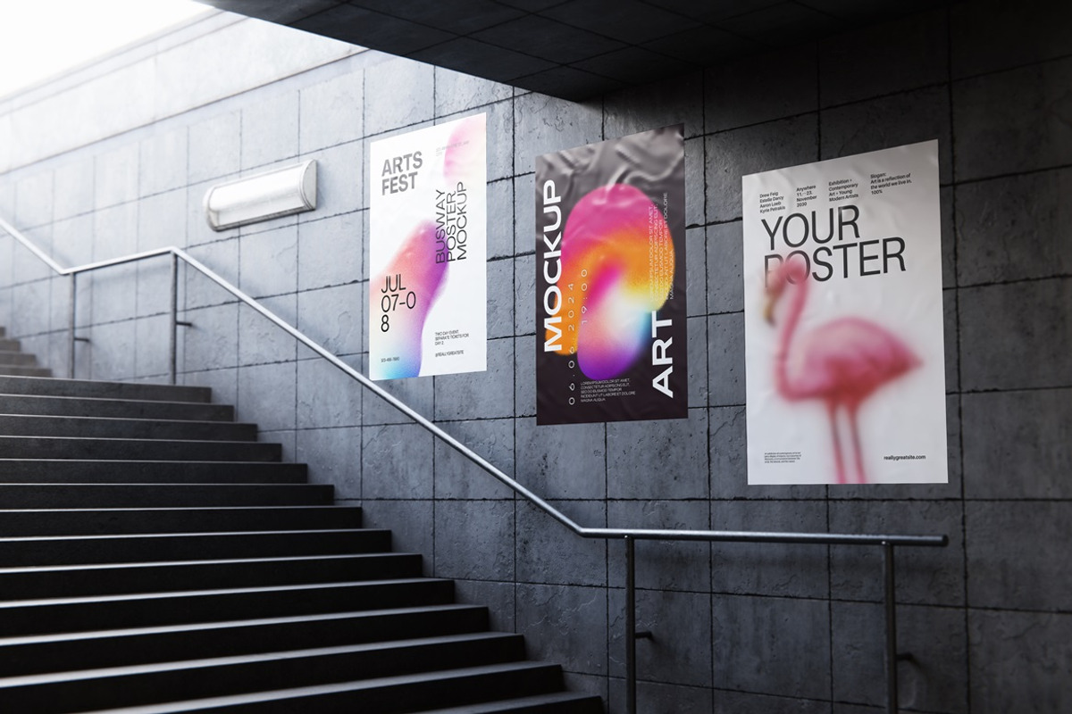 Busway Glued Poster Mockup, an Advertising Mockup by Cutna Studio (Photo 5 of 8)