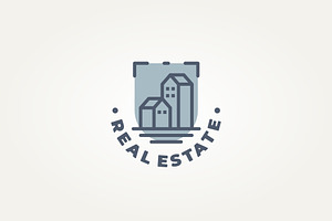 real estate building line art logo, a Branding & Logo Template by Blazybone