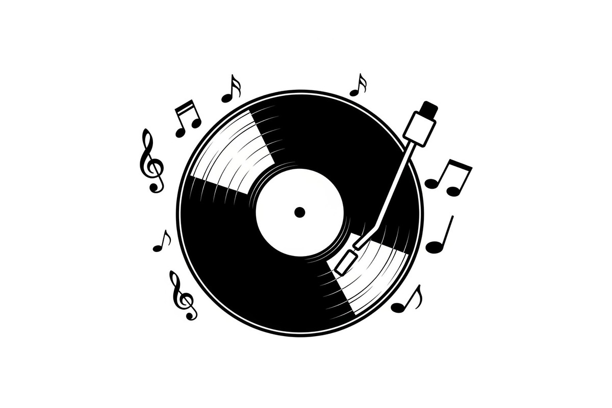 Vintage Vinyl Record & Turntable Bun, an Illustration by Creativeshirt (Photo 30 of 31)