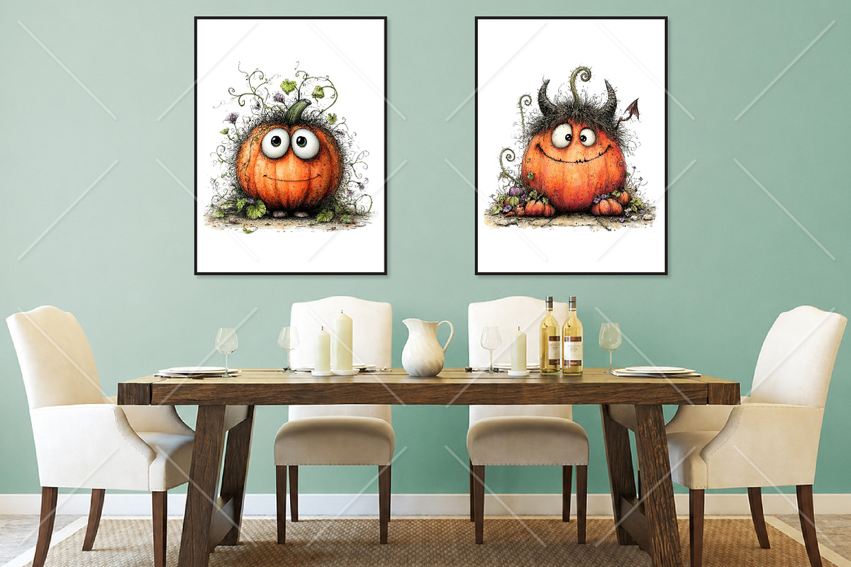 Whimsical Halloween Pumpkin Clipart, a Seasonal Illustration by Canvas Craft (Photo 7 of 10)