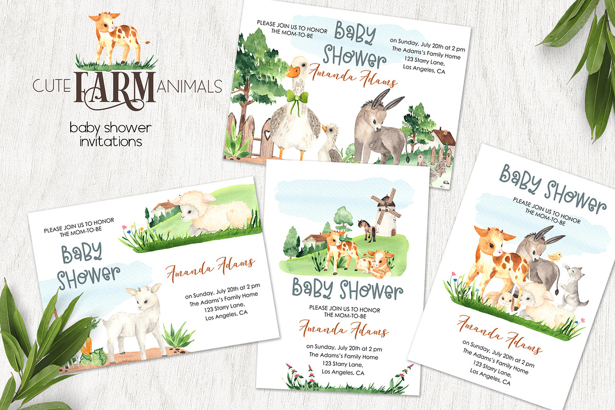 Watercolor Farm Animals, an Object Graphic by Ana-Sakuta (Photo 9 of 20)