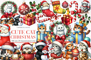 Cute cat christmas clipart, an Illustration by Designworld (Thumbnail 1 of 5)