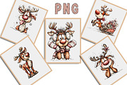 Winter Funny Reindeer Clipart, an Illustration by Libby Wishes (Thumbnail 2 of 5)