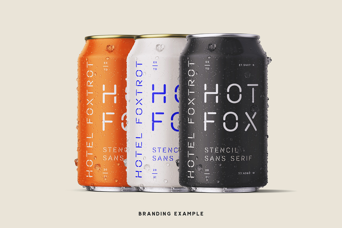 Hotel Foxtrot - Modern Stencil, a Font by Creative Type (Photo 3 of 9)