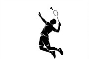60 Badminton Player Smash Silhouette, a Person Illustration by Amazin_art (Thumbnail 22 of 42)