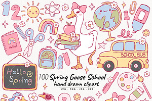 Spring Goose School Clipart