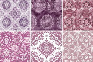 Mauve Mandala Seamless Patterns