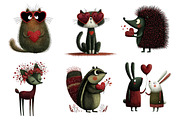 Whimsical Valentine Animals Clipart, an Illustration by Dream Creation (Thumbnail 5 of 8)