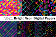 Bright Neon Digital Papers, a Pattern Graphic by CreationArt (Thumbnail 1 of 6)