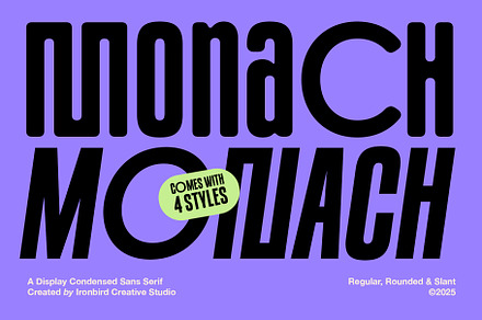IC Monach - Display Condensed, a Sans Serif Font by IronbirdCreative