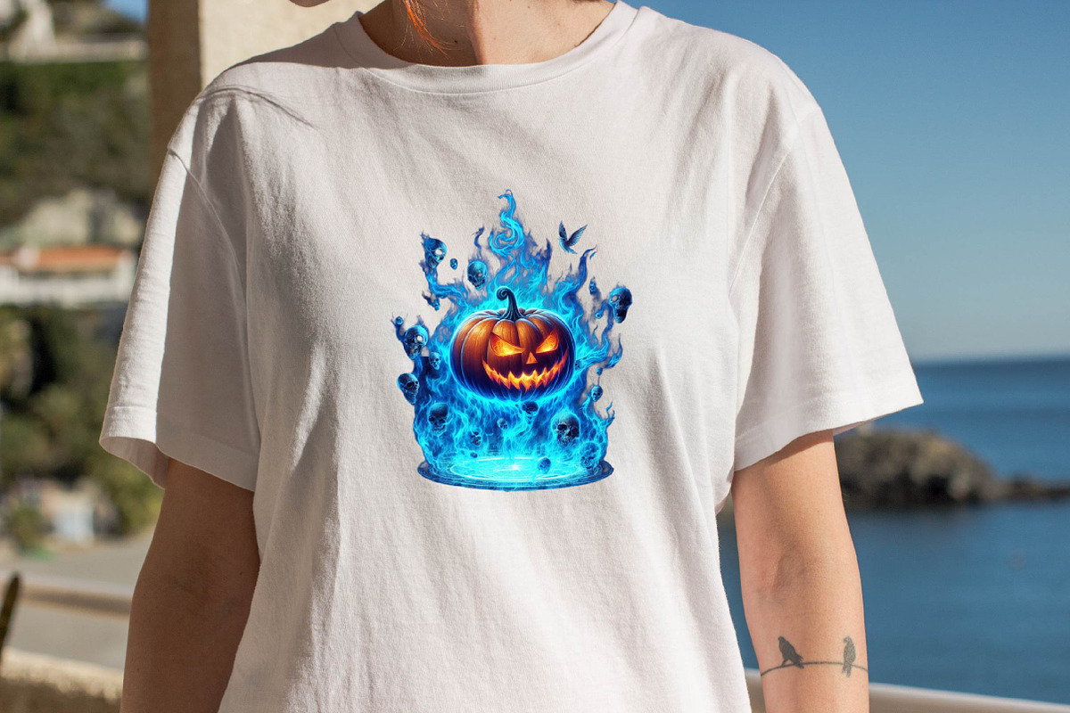 Creepy Black & Blue Halloween Pumpki, an Illustration by SVGArt (Photo 4 of 8)