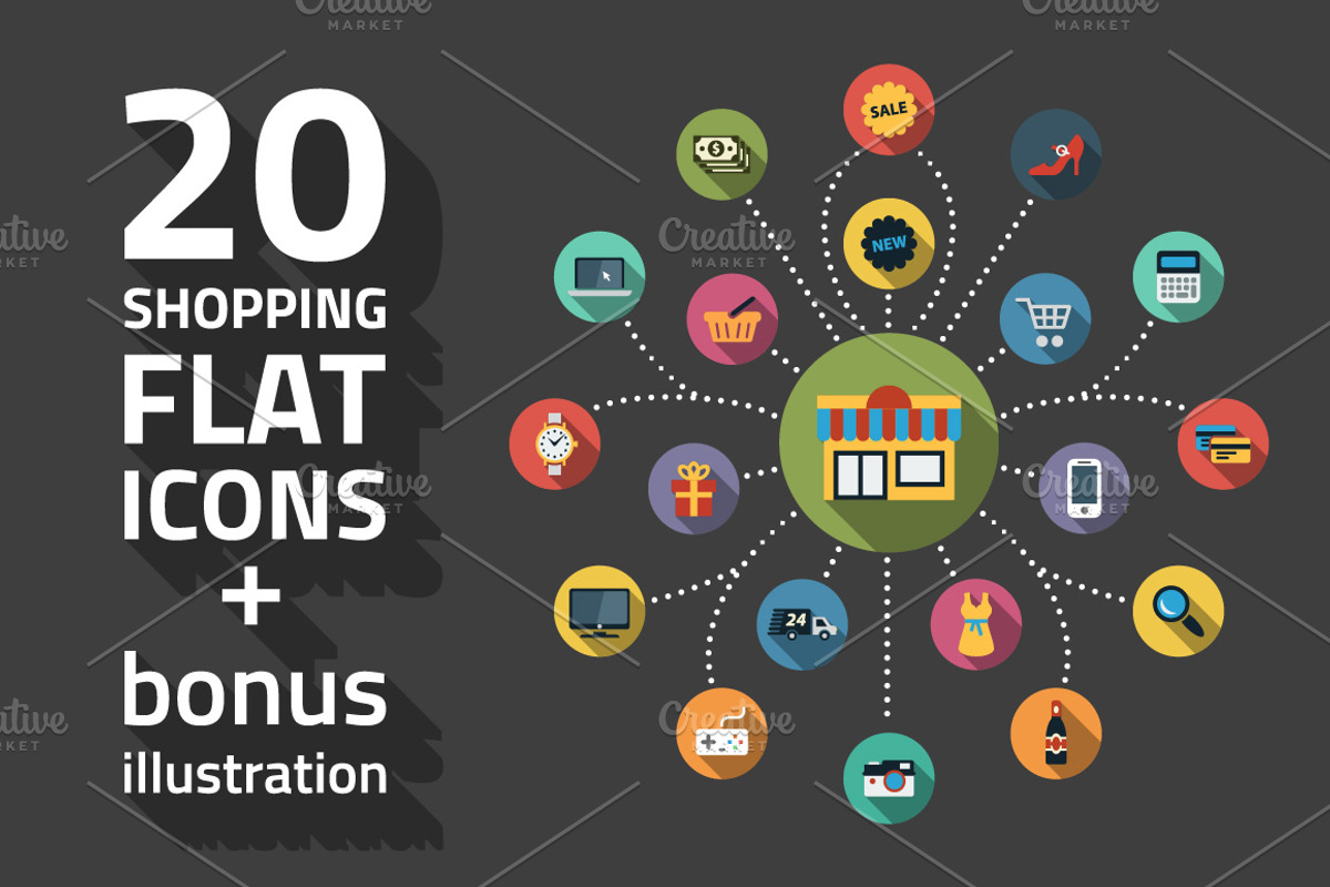 Shopping Flat Icons, an Icon by Creative Ink (Photo 1 of 3)