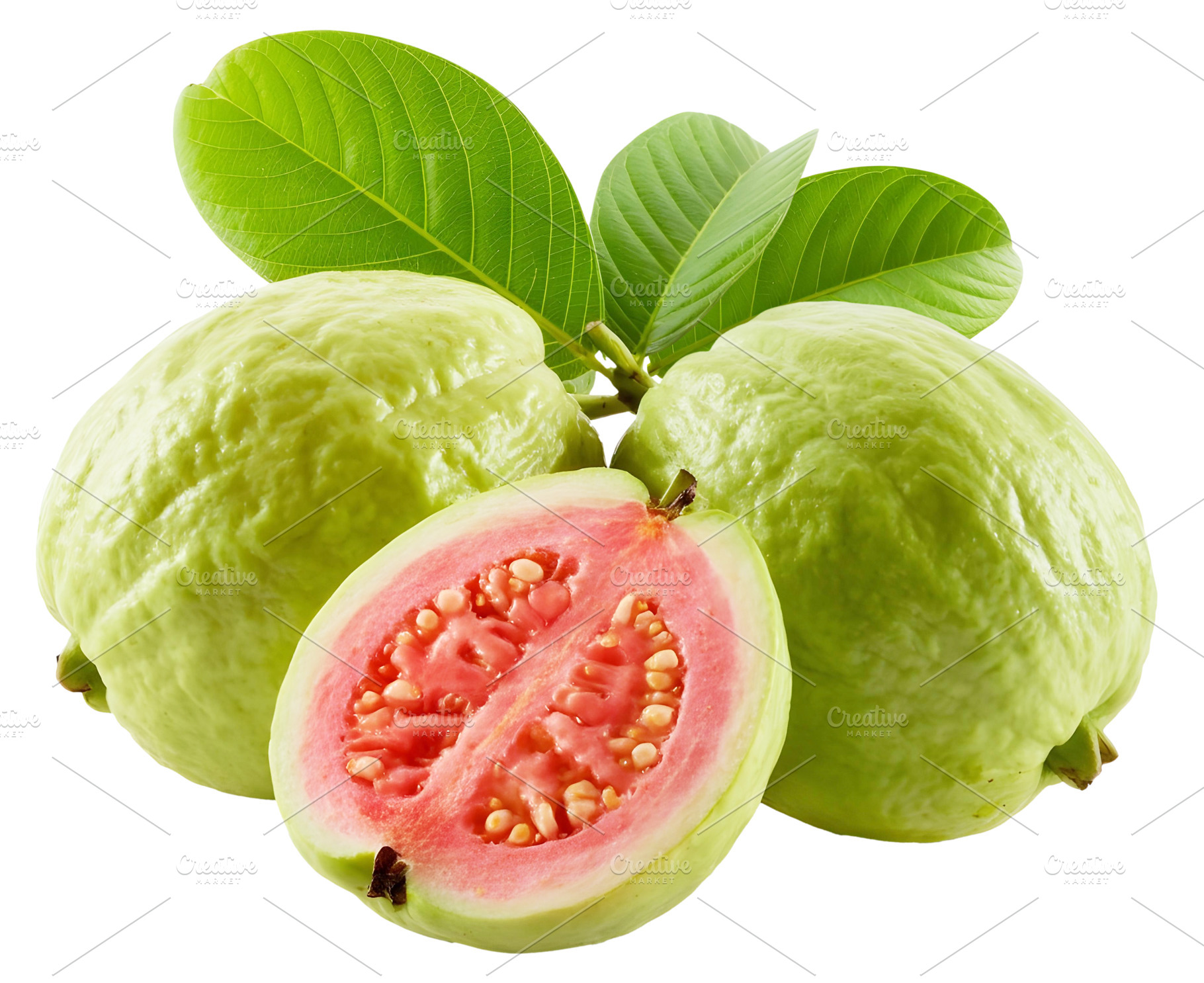 Pink guava fruit without background, a Food & Drink Photo by Volff