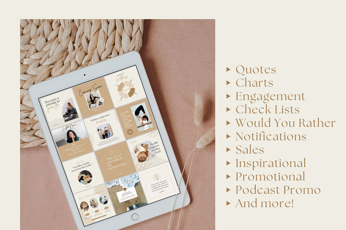 Health & Wellness Instagram Template, a Social Media Template by Ciera Design Templates (Photo 3 of 9)