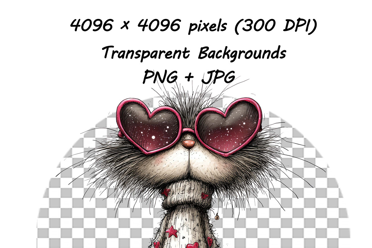Whimsical Cat Valentine Clipart Set, an Animal Illustration by one-touch (Photo 11 of 19)