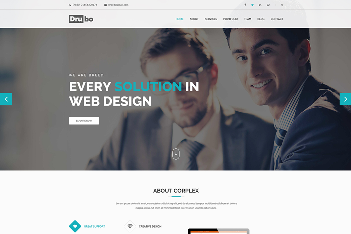 Creative Corporate Business Template, a Bootstrap Template by HasThemes