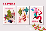 Merry Christmas clipart + patterns, a Seasonal Illustration by UnaAnya (Thumbnail 6 of 8)