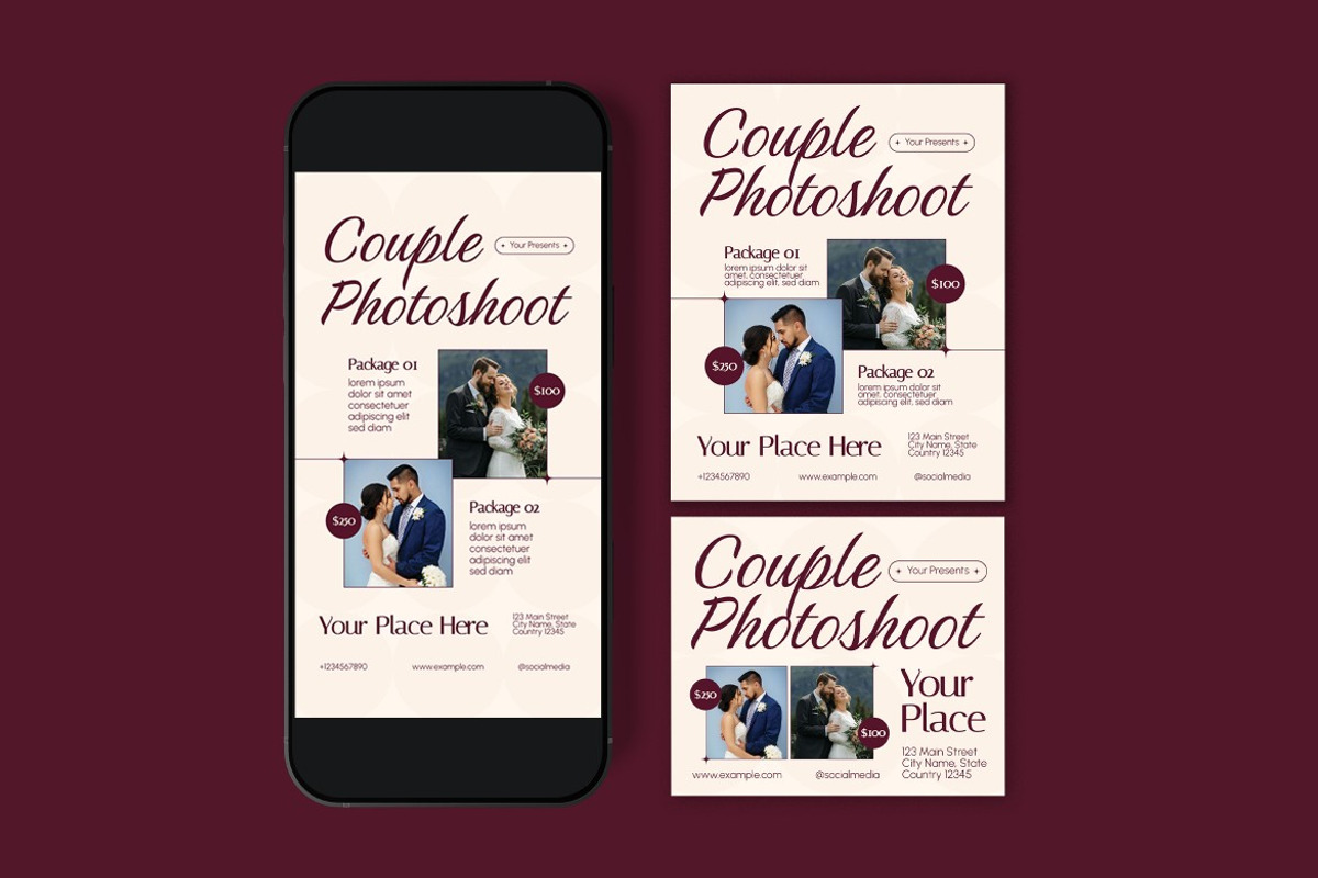Couple Photoshoot Flyer, a Flyer Template by graphicook (Photo 3 of 3)