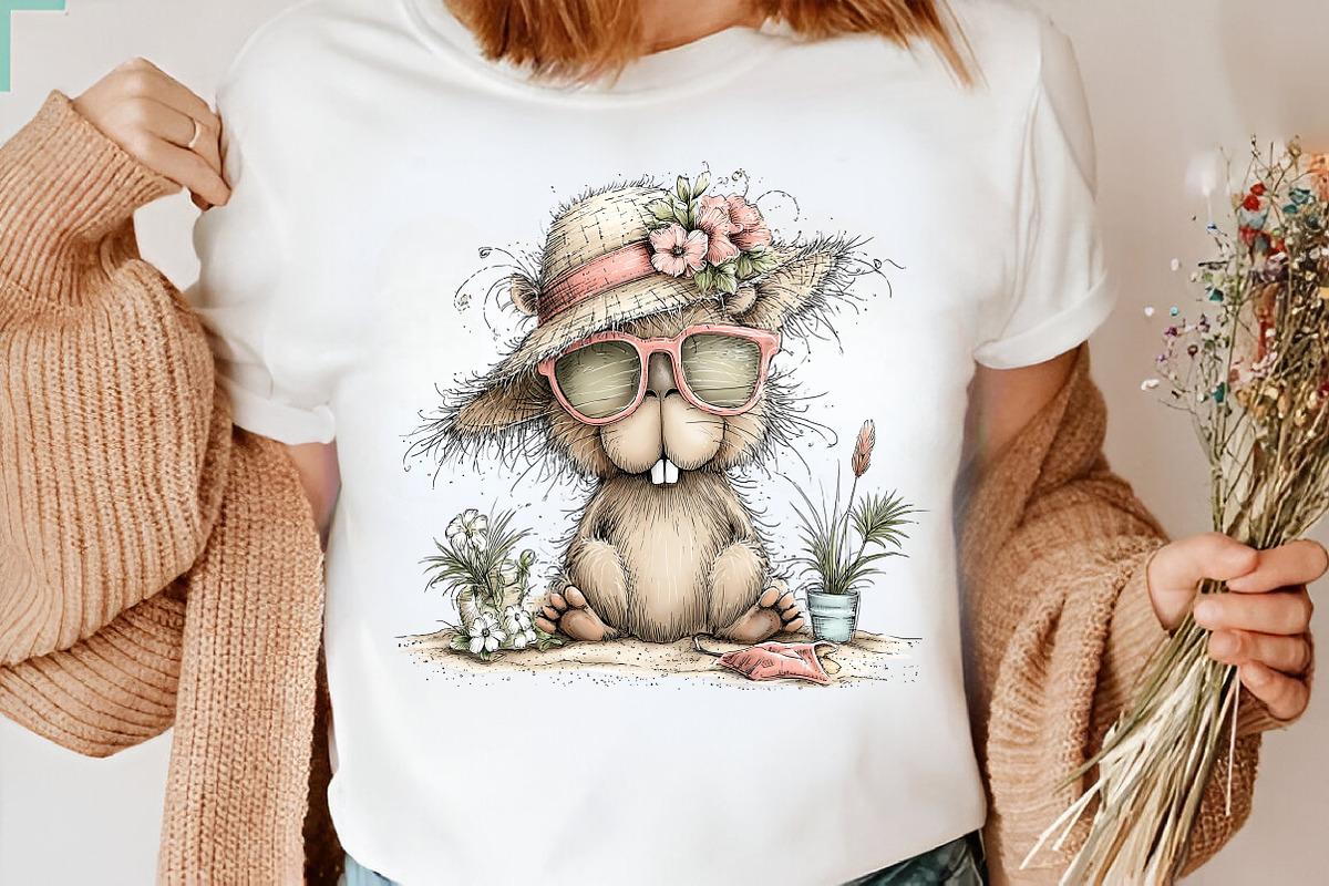 Whimsical Summer Capybara Clipart, an Illustration by CreationArt (Photo 3 of 7)