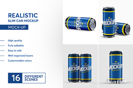 Realistic Slim Can Mock-up